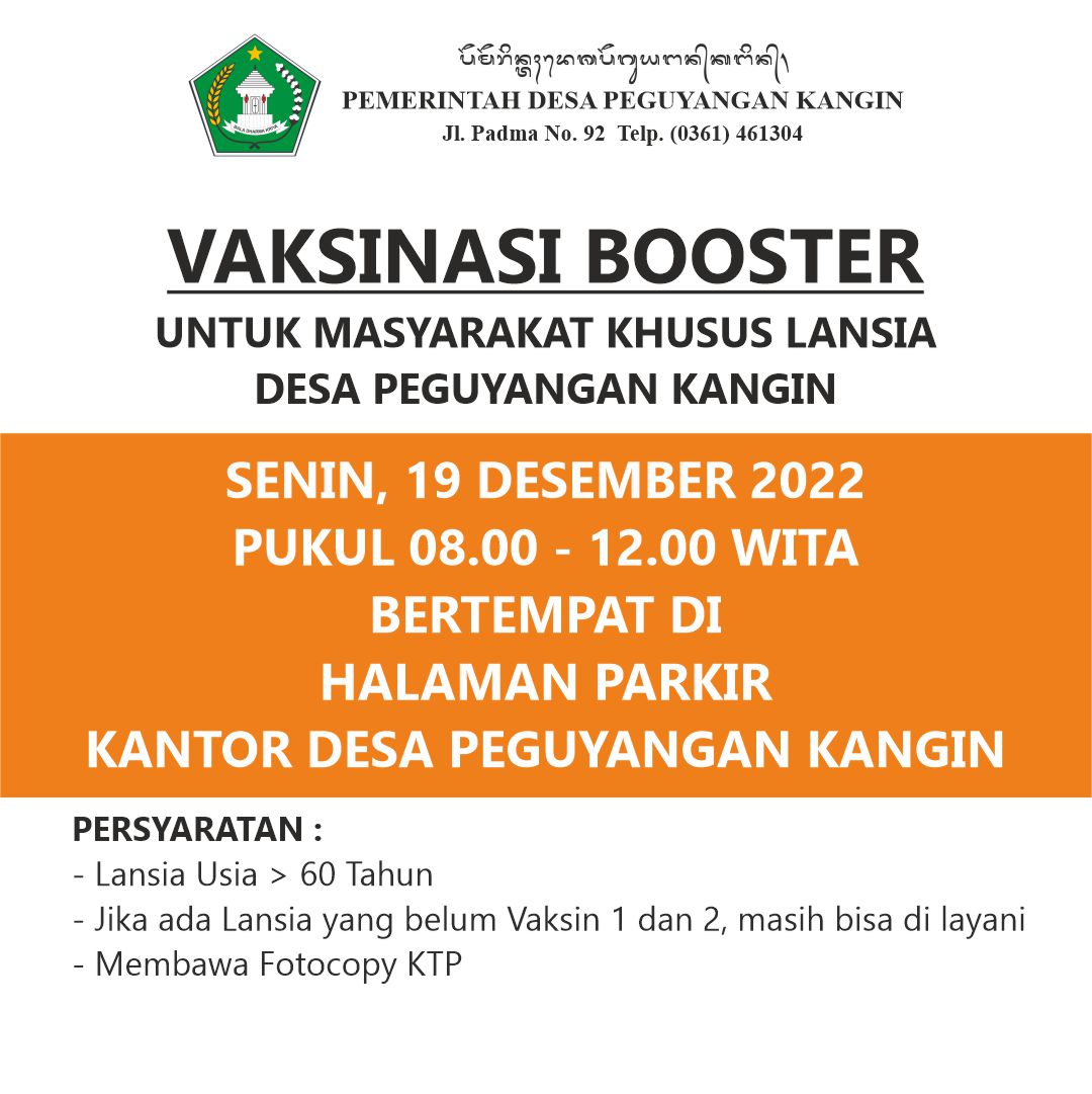 Vaksinasi Booster Khusus Lansia