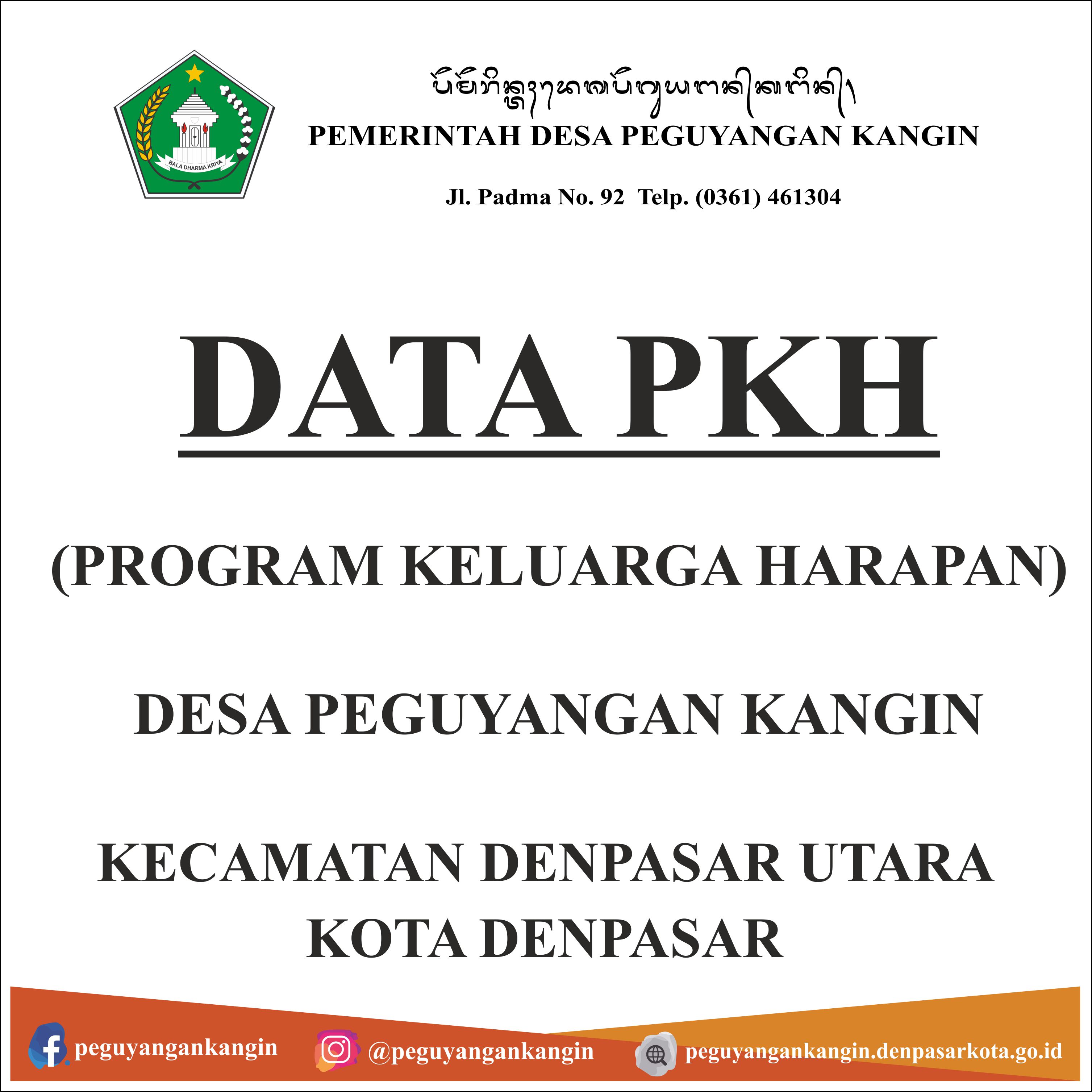 DATA PENERIMA PKH DESA PEGUYANGAN KANGIN