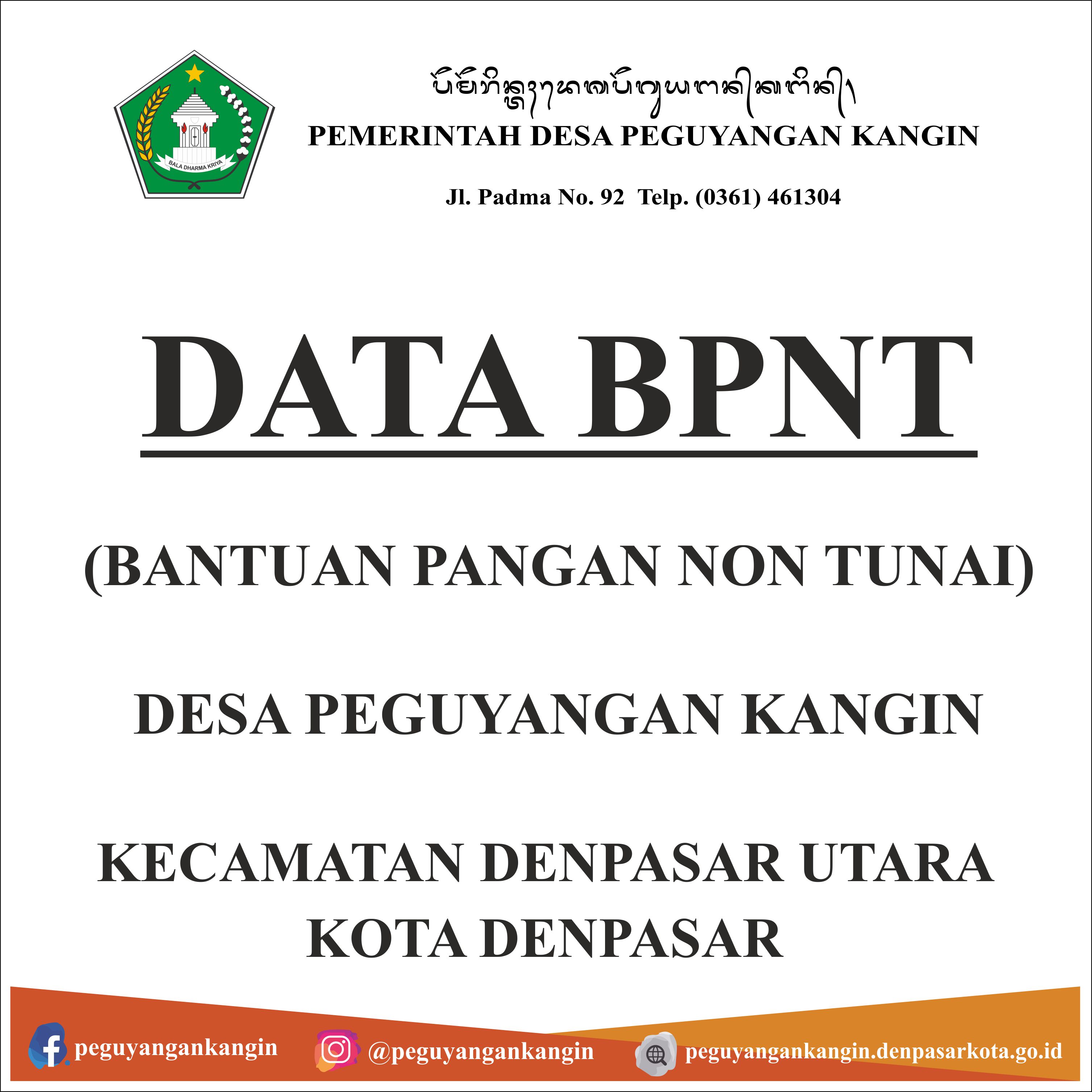 DATA PENERIMA BPNT DESA PEGUYANGAN KANGIN